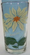 Poinsettia Peanut Butter Glass Glasses Drinking Kitchen Mauzy 84-4