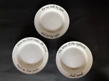 Feed On The Word Bible Scripture Bread PLATES  Scripture Quotes NICE!! Set Of 3