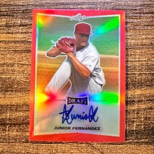 2016 Leaf Metal Draft Junior Fernandez #BA-JFI Red Prismatic Auto #4/5 Cardinals