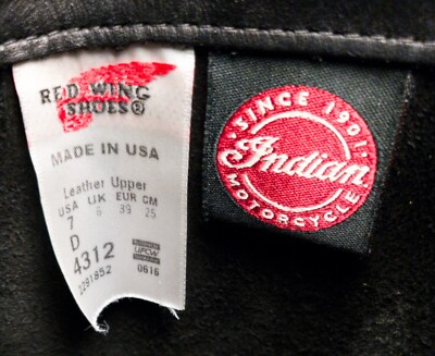 Red Wing 4312 Indian Motorcycle Boots Size 7D (Soft Toe) (USA
