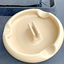 Vintage Hall Ceramic Ashtray with Match Holder Ivory