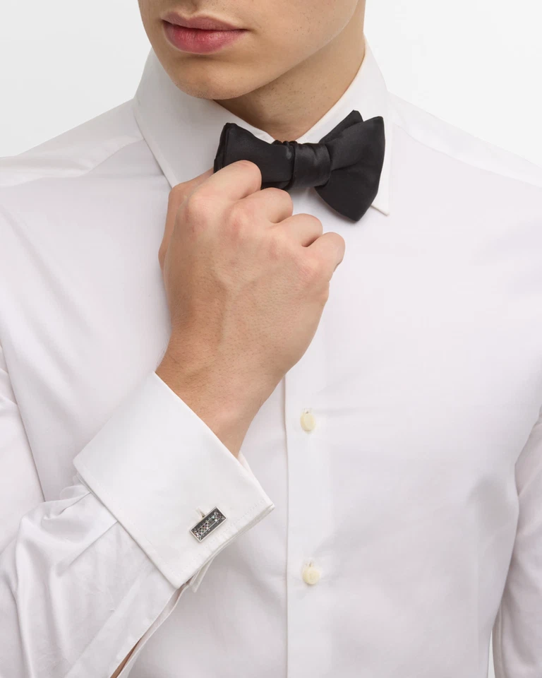 Tateossian Argento Sterling a Scacchi Madreperla Intarsio Gemelli CL3800 - Immagine 4 di 4