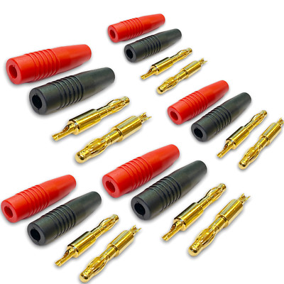 6 Paar 12 Stück 4mm Banana Stecker Bananenstecker Plug Goldstecker für Ladegerät