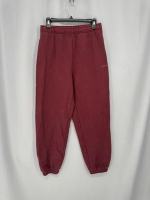 Aritzia TNA Cozy Fleece Mega Jogger Sweatpants Womens Small Maroon Burgundy