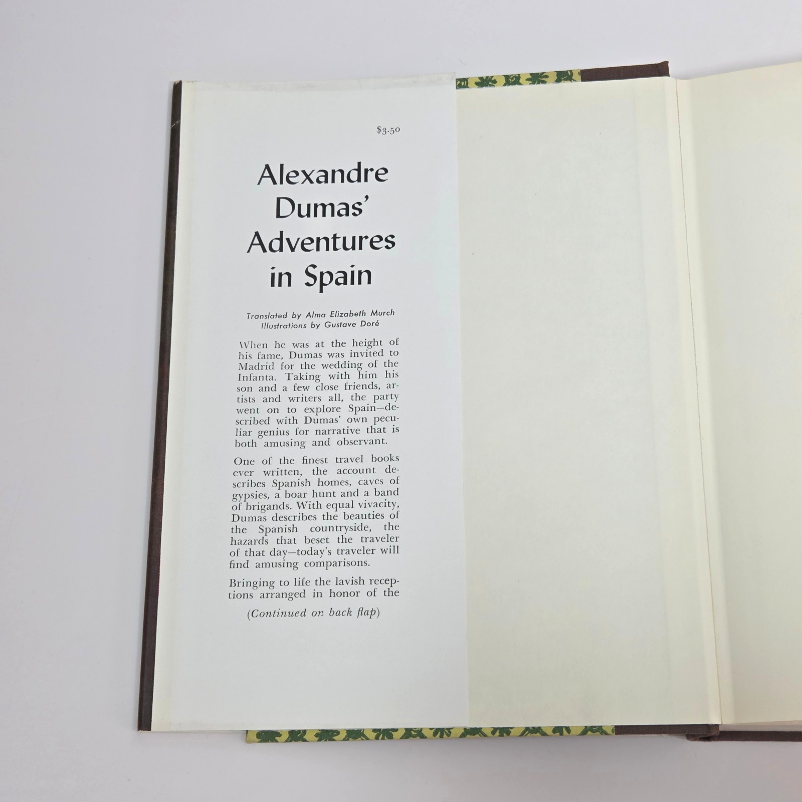 Alexandre Dumas Adventures in Spain 1959 with My Pets 1960 HCDJ First US Edition