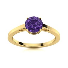 Sterling Silver Amethyst Stone New Solitaire Engagement Mother Ring Jewelry