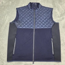 Greyson Vest Mens XL Navy Blue Quilted Puffer Stretch Performance Golf Jacket