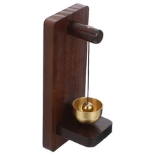 Wood And Brass Door Chime Bell Wind Chimes For Door Entrance Decorative