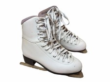 Jackson Soft Skate Youth White Lace-Up Figure Skates Size 5 -GUC with New Laces