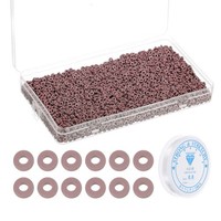 4000 StüCk Tonperlen Armband Bastelset, 4Mm Flache Runde Perlen, Braun