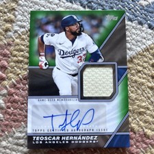 2026 Topps Series 1 Teoscar Hernandez Green Patch Relic Auto /99 Dodgers