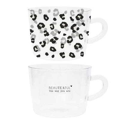 2er Set Teetassen BEAUTEAFUL & LEOPARD für 350ml Glas Bastion Collections WA