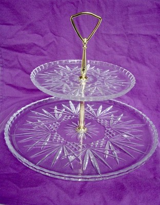 Villemont Two Tier Cut Glass Pastry Server