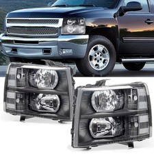 For 2007-2014 Chevy Silverado 1500 2500hd 3500hd Headlights Assembly Black Usa