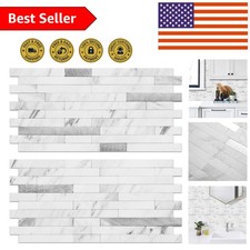Heat Resistant Faux Stone Tiles - Waterproof Peel and Stick Backsplash 2 Sheets