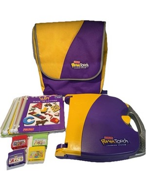 Fisher Price Power Touch Learning System 4 Cartridges Books & Backpack Case Lot