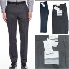Perry Ellis Portfolio Men's 36/34 Modern Fit Dress Pant Easy Care Charcoal NEW