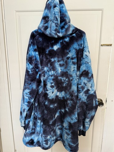 Rongtai Tie Dye Wearable Blanket Hoodie Oversized Sherpa Hooded Roo Pocket NWT - Picture 7 of 9