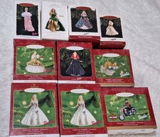 Set Of 10 Barbie Christmas Hallmark Keepsake Ornaments With Original Boxes