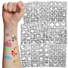 183 PCS Temporary Tattoos Stencils for Kids, Boys Girls A5, Multicolor