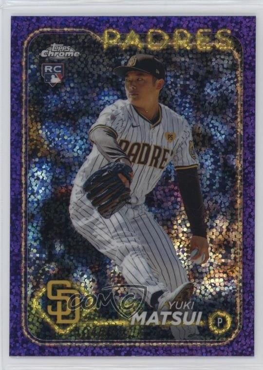 2024 Topps Chrome Purple Speckle Refractor /299 Yuki Matsui #116 Rookie RC