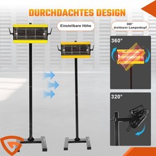 Lacktrockner Strahler Infrarotstrahler 1500W Trockner Lampe Auto Lackierer