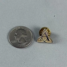 Ascension Health Hospital A Triquetra Logo Gold Tone Employee Pin Pinback #56166