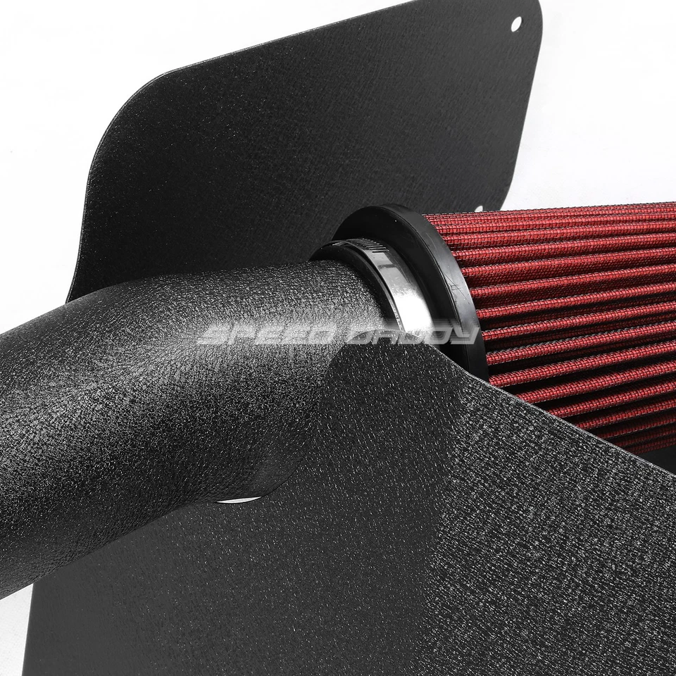 适用于 99-04 JEEP GRAND CHEROKEE V8 WRINKLE FINISH ALUMINUM AIR INTAKE+HEAT SHIELD — 第 3/4 张图片