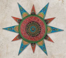 Metal Sunburst Wall Decor Large,Outdoor Indoor Art,Multi-Color,Weather-Resistant