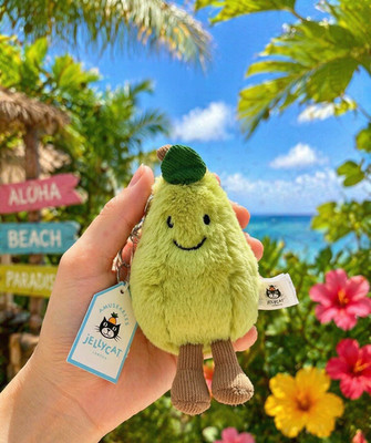 Jellycat Amuseable Pear Bag Charm   Cute Fruit Plush Keychain New With Tags 2025