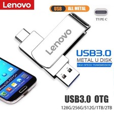 Lenovo USB 3.2 512GB OTG Flash Drive USB-C Type-C Metal Memory Stick Pen Drive