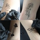 Hand Tattoo Poke Stick Kit DIY Tattoo Tool Kit, 7 Ink 20 PCS Needles Alloy Pen