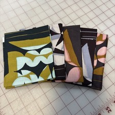 5 Fat Quarters Free spirit FQ 18 x 22 Cotton Quilting Fabric - black , abstract