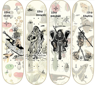 ZERO Heavy Slime Full Series Set 4 Skateboard Decks Dern Reyes Arunski Burleigh