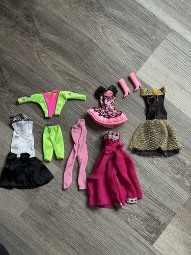 Barbie Clothing Lot 1980s-1990's Vintage Dress Neon Athletic Outfit Mattel