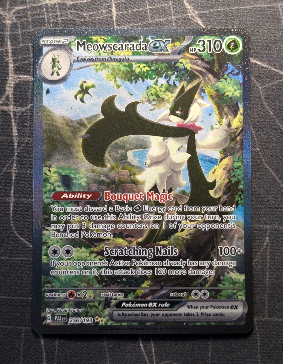 Pokemon TCG: Meowscarada ex 256/193 Paldea Evolved - SIR Holo - NM