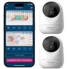 Babysense 2Peek Video Baby Monitor, WiFi Security Camera with Auto Tracking 2...