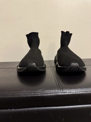【良品】BALENCIAGA SPEED TRAINER 42 オールブラック Balenciaga Speed Trainer Black High Top Knit Lightweight Athletic