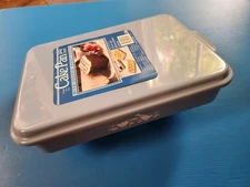 Vintage NOS MIRRO Aluminum 13 x 9 Cake Pan Snap on Lid Cover GOOSE PATTERN 