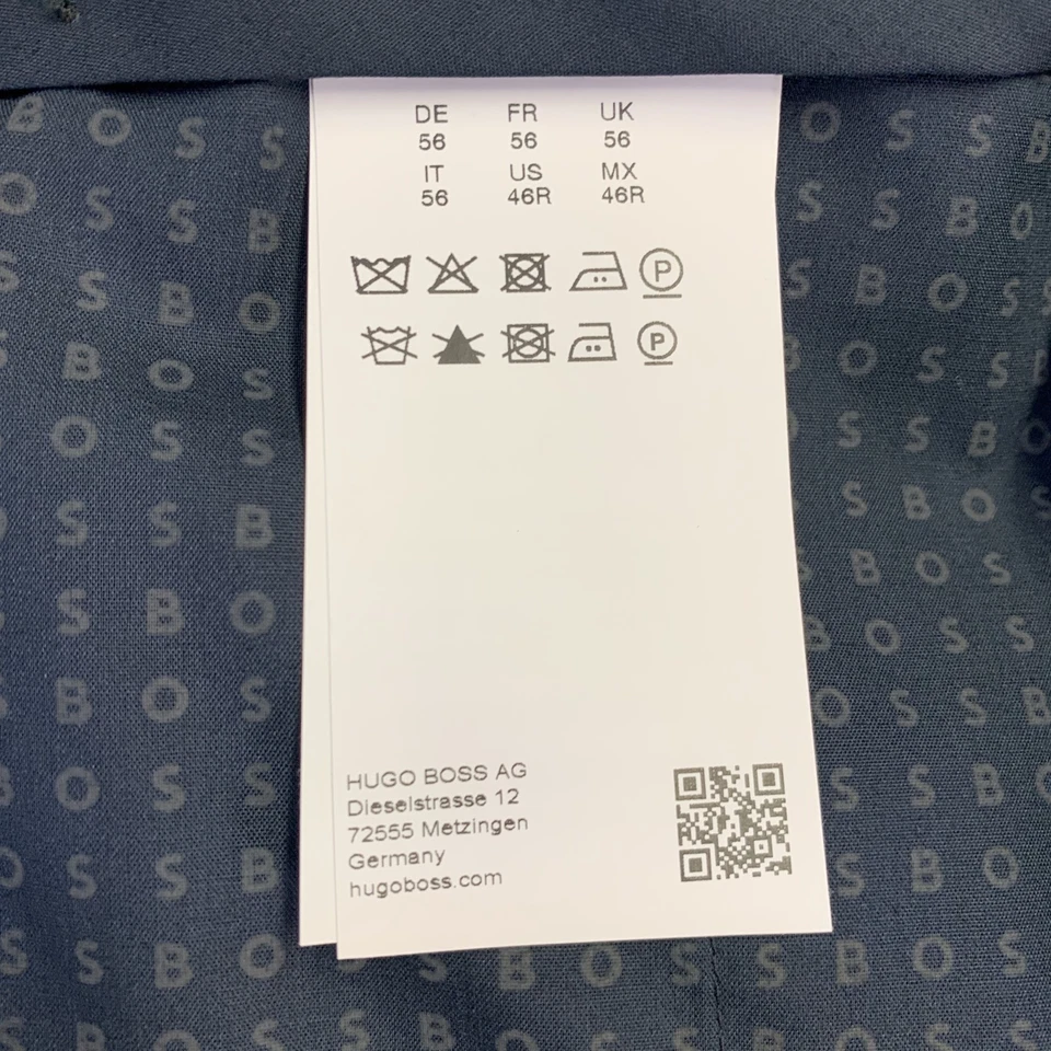 HUGO BOSS Talla 46 Azul Marino Lana Virgen Blend Plano Frente Vestido Pantalones - Imagen 3 de 4