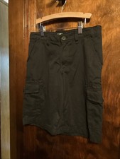 Tony Hawk Boys Size 12 Black Cargo Skate Shorts Adjustable Waistband 10  Inseam
