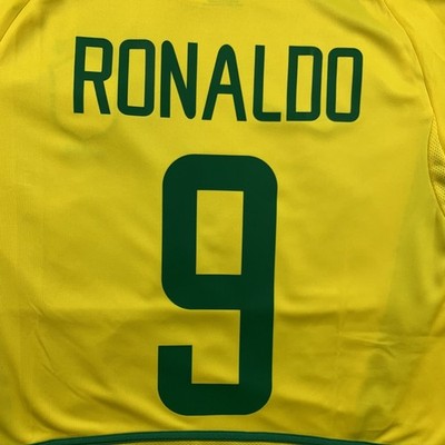 Ronaldo #9 Brazil 2002 World Cup Home Jersey – Men's Retro Soccer