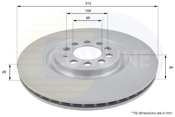 Brake Disc Front Fits Audi A3 TT Seat Ibiza Leon Skoda VW Bora COMLINE ADC1438V