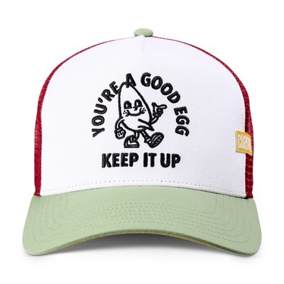 Coastal HFT Good Egg Trucker Cap White/Green Basecap Kappe Ei Stickerei Neuheit