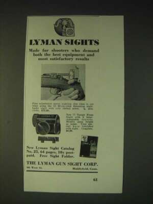 1937 Lyman sights Ad - 52 Micro-Click Extension and 77 Target Front Sight