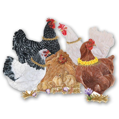 Chicken Group Magnet Wooden - Picture 1 of 1