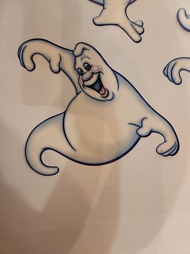 4 vintage(2000) Beistle Co.USA 10" dble sided ghost Halloween Diecuts Interlock - Picture 2 of 10