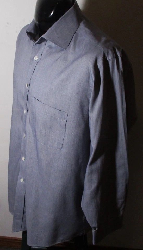 Camisa de Vestir SAKS FIVE AVENUE Gris Manga Larga Talla 16/32-33 Foto 4 de 4