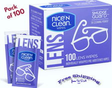 Lens Cleaning Wipes for Eyeglasses Camera Goggles Pre-Moistened Individual Wipes