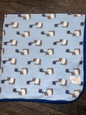 Vintage Gymboree Light Blue Blanket Blue Trim Mama And Baby Bear Reversible Grey